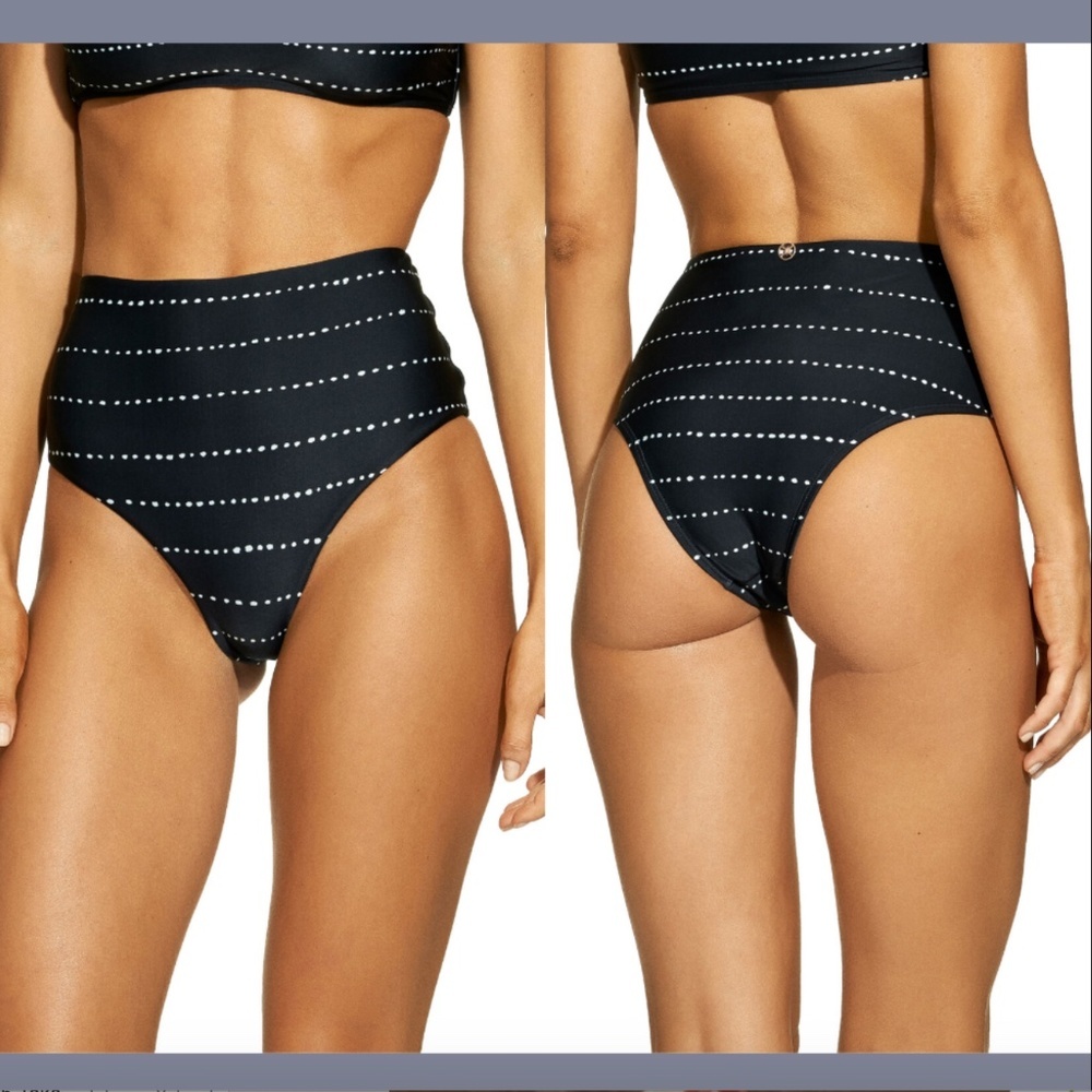 NEW $92 Vix‎ Stripe Dot High Waist Bikini Bottoms [ SZ Medium ]